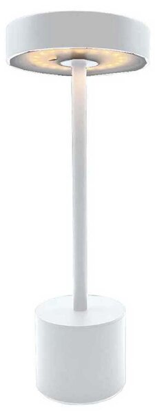 Lampada da tavolo touch a batteria in alluminio bianco opaco LED ROBY WHITE H30cm