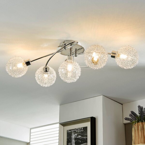 Plafoniera soffitto Ticino Lindby, dimmerabile, Cromo / Argento, Corridoio, Metallo, Moderno, Plafoniera