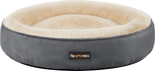 Letto per cani FEANDREA, letto per gatti, ciambella, Ø 70 cm, grigio scuro
