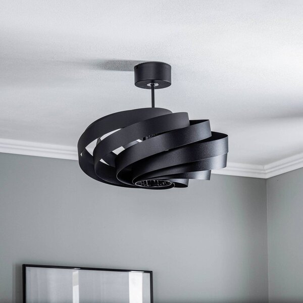 Plafoniera soffitto Vento Domiluce, dimmerabile, Nero, Soggiorno / Sala da pranzo, Metallo, Moderno, Plafoniera