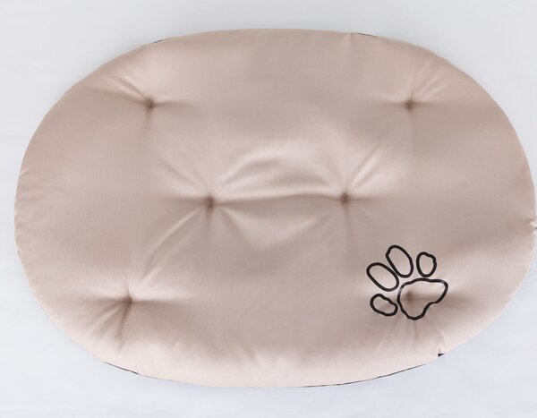 Cuscino ovale per cani R6 - 75×58 cm, robusto e lavabile, OEKO-TEX, ideale per cani di taglia grande | Beige