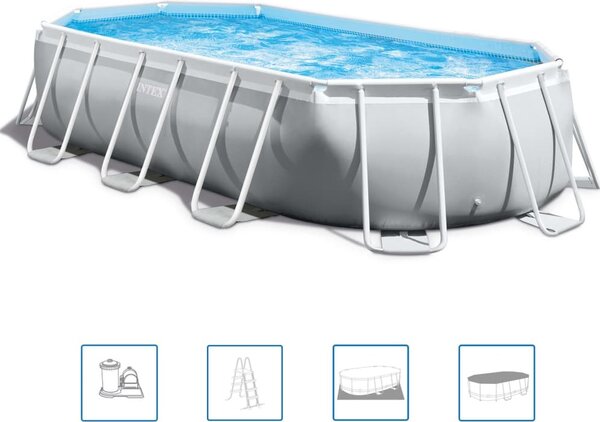 Set piscina ovale Intex Prism Frame 503x274x122 cm 26796GN