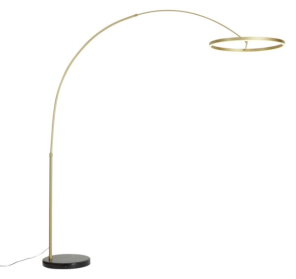 Lampada da terra ad arco di design oro con LED dimmerabile a 3 livelli - Anello