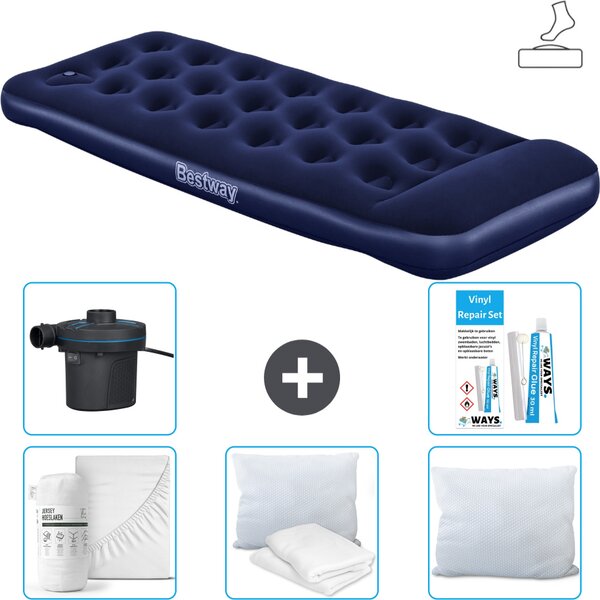 Materasso gonfiabile Bestway - 1 persona - 76 x 185 x 28 cm - Blu - Accessori inclusi