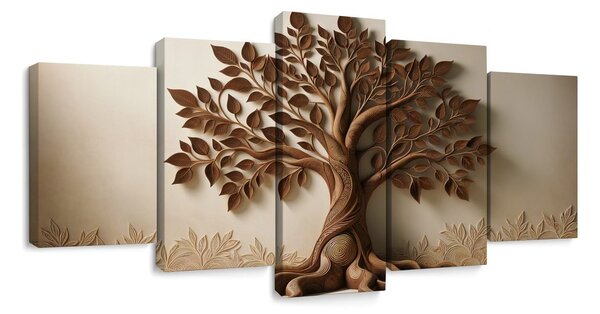 Stampa su tela – Albero della vita marrone