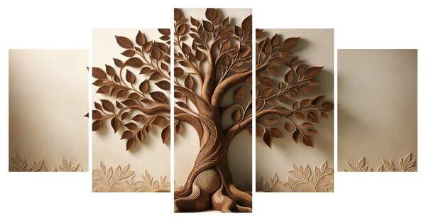 Stampa su tela – Albero della vita marrone