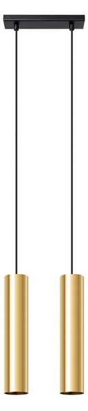 Lampada a sospensione LAGOS 2 oro lucido 2xGU10 10W acciaio 90x6x30cm Sollux Lighting