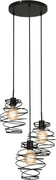 Lampada a sospensione BRILONER LEUCHTEN SWIRL, 60 W, IP20, nero, metallo, escl. 3x E27, Ø 30 cm