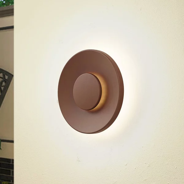 Applique da esterni a LED Kayana Lucande, Marrone / Ruggine, Alluminio, Moderno, Applique LED da esterni