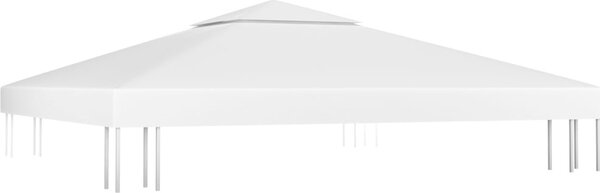 Copertura Superiore per Gazebo a 2 Strati 310 g/m² 3x3 m Bianca