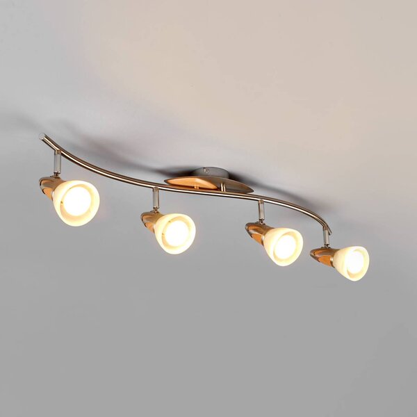 Faretto a soffitto Marena Lindby, dimmerabile, Alluminio / Grigio / Zincato, Corridoio, Metallo, Campagna / Rustiche, Plafoniera