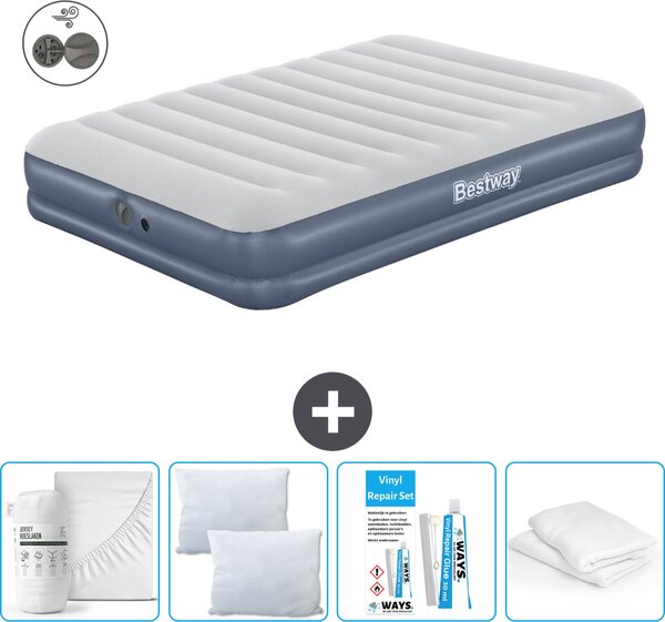 Materasso gonfiabile Bestway - 2 persone - 152 x 203 x 36 cm - Blu - Accessori inclusi