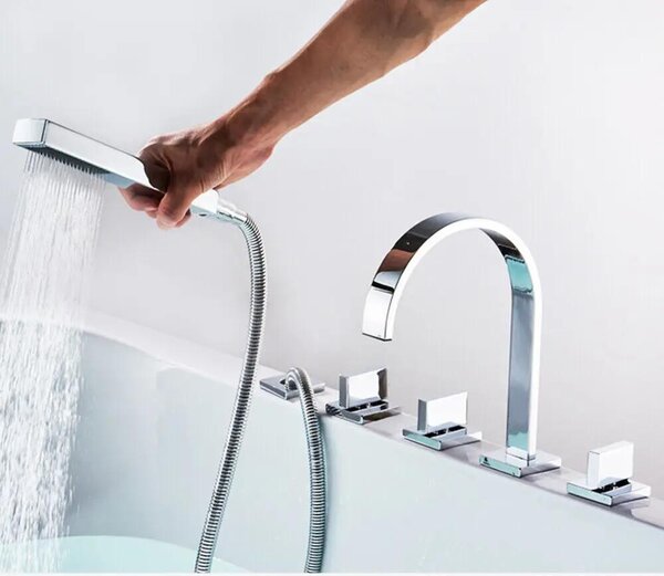 Rubinetto per lavabo da bagno - Montaggio a vista - Acciaio inossidabile - Ottone - Per lavabo