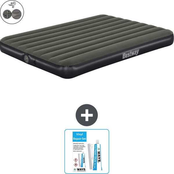 Materasso gonfiabile Bestway - 2 persone - 152 x 203 x 25 cm - Verde - Accessori inclusi