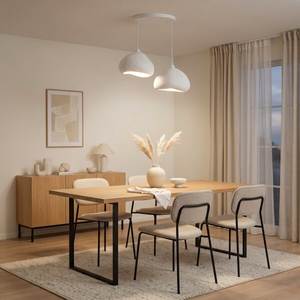 Brilagi - Lampadario a sospensione con cavo WABI SABI 2xE27/40W/230V diam. 45 cm bianco