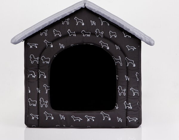 Cuscino per cani Cuccia per cani Letto per animali domestici Letto per gatti - Standard - 38 x 38 x 32 cm [Taglia: R1] - Nero con cani