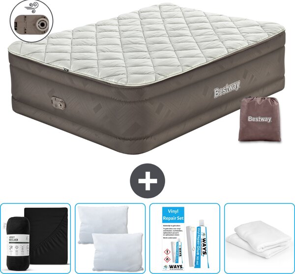 Materasso gonfiabile Bestway - 2 persone - 152 x 203 x 51 cm - Marrone - Accessori inclusi
