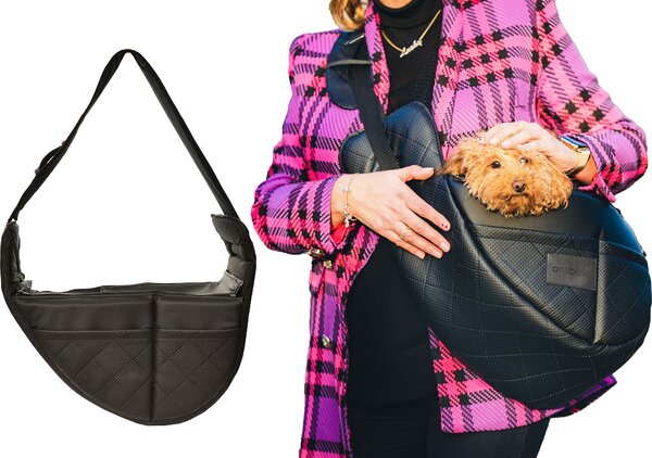 BOUTIQUE ZOO Borsa per cani, borsa per cuccioli - fino a 6 kg - borsa per cani di piccola taglia, cuccioli, gatti (nero)