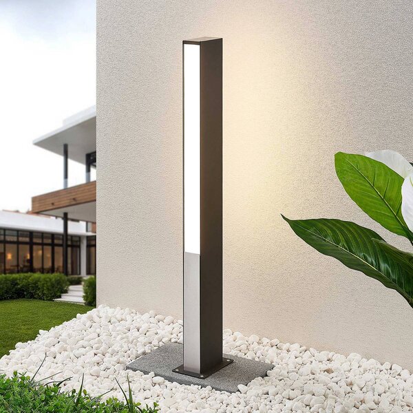 Lampioncino da giardino Aegisa Lucande, Nero, Acciaio Inox, Moderno, Lampada LED da esterni