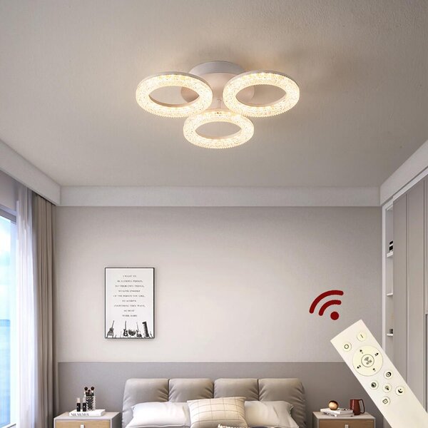Lampada a soffitto LED XY-3, 41 cm. Lampada da soffitto, luce regolabile con telecomando, possibilità di regolare il colore e l'intensità della luce, dimmerabile, classe energetica A+, lampada a soffitto LED per soggiorno