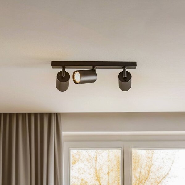 Faretto da soffitto Zoom, a 3 luci, nero Zoom SIGMA, dimmerabile, Nero, Soggiorno / Sala da pranzo, Metallo, Faretto