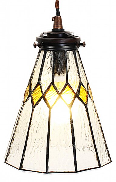 Clayre & Eef lampada a sospensione Tiffany Ø 15x115 cm Vetro trasparente