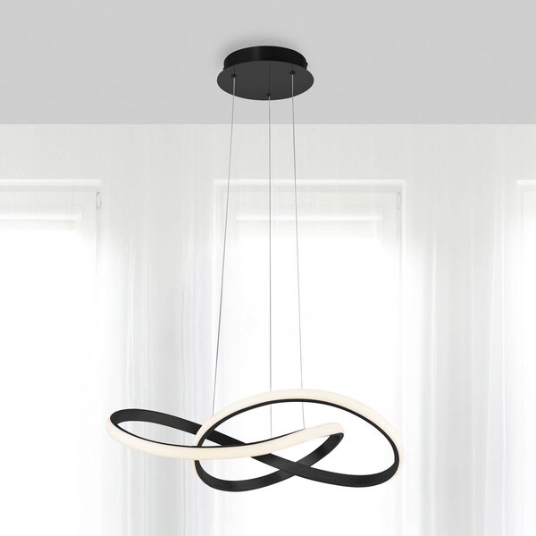 JUST LIGHT. Lampada LED a sospensione Maria, dimmerabile, nero