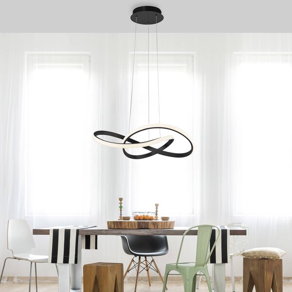 JUST LIGHT. Lampada LED a sospensione Maria, dimmerabile, nero