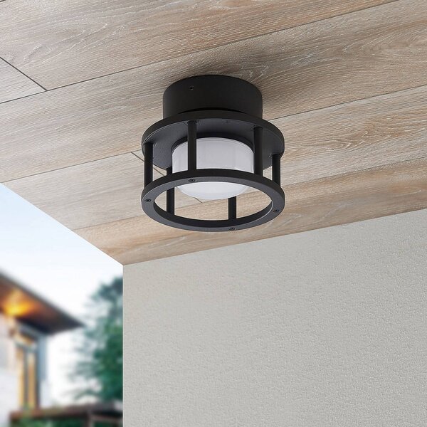 Lucande plafoniera da esterno Berenike, Ø 17 cm, grigio, GX53 Berenike Lucande, dimmerabile, Alluminio / Grigio / Zincato, Alluminio, Moderno, Plafoniera
