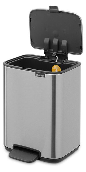 Cestino per la spazzatura color argento opaco in acciaio con pedale 4 l Bo – Brabantia