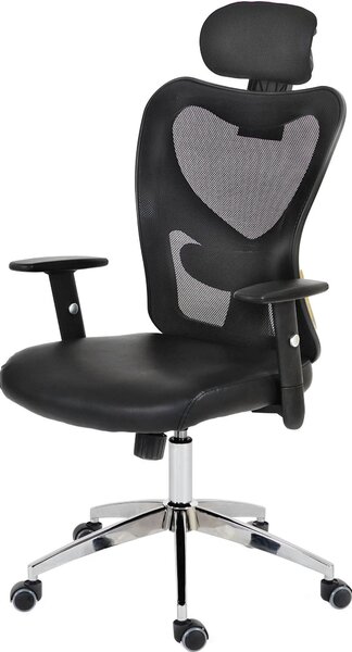 Sedia da ufficio professionale Atlanta, sedia girevole executive da scrivania, Pelle finta ~ grigio