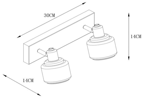 Lucide Faretto a soffitto Bjorn, 2 luci, oro/ottone dimmerabile, Ottone / Oro, Soggiorno / Sala da pranzo, Metallo, Moderno, Faretto