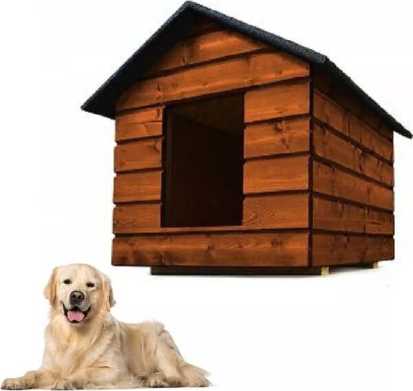 Cuccia per cani QLS taglia L con tenda Isolamento invernale Teak Outdoor 11001