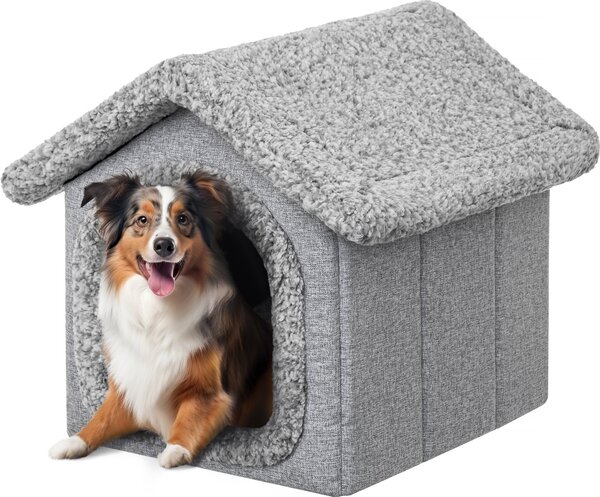 Cuccia per cani casa grotta per cani cuccia per gatti cuccia per cani grotta per gatti casa per cani cuscino per gatti casa soffice, grigio, 55x60x60 cm