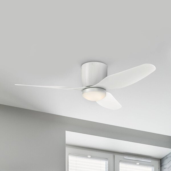 Westinghouse Ventilatore da soffitto LED Carla, silenzioso, 117 cm, bianco dimmerabile, Bianco / Opale, Soggiorno / Sala da pranzo, Plastica, Moderno