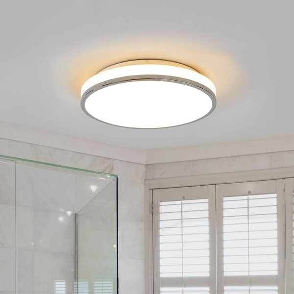 Plafoniera Lyss Lindby, Bianco / Opale, Bagno, Vetro, Moderno, Plafoniera