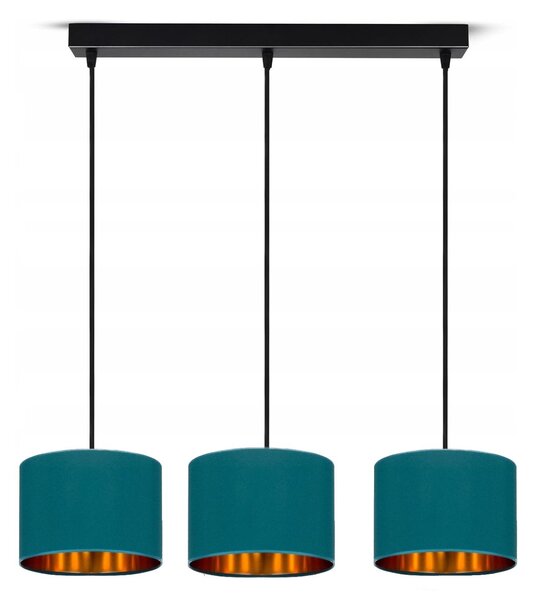 Lampada da soffitto turchese lampada velour vintage moderna E27 lampada di design a 3 luci N230-H3-T