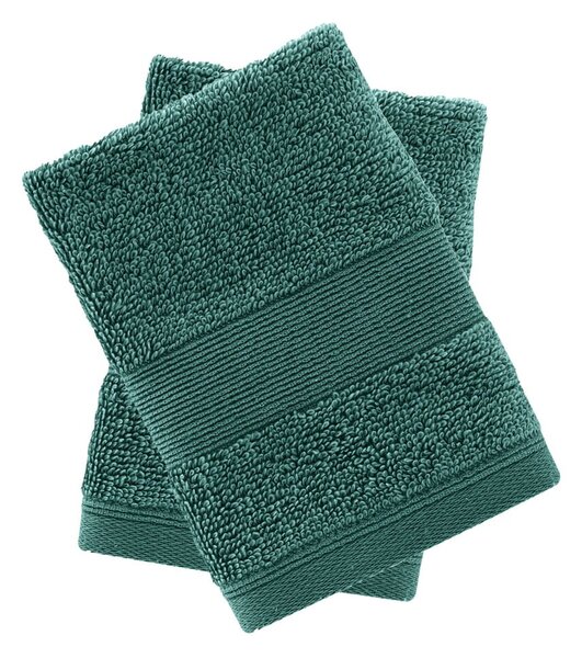 Set di asciugamani tipo terry verde scuro in cotone 2 pz 30x30 cm Anti-Bacterial – Catherine Lansfield