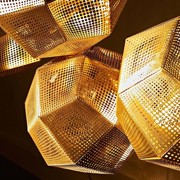 Tom Dixon Etch a sospensione, geometrica, ottone