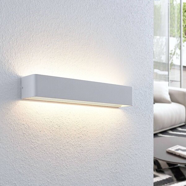 Applique da parete a LED Lonisa Lindby, Bianco / Opale, Soggiorno / Sala da pranzo, Metallo, Moderno, Applique a LED