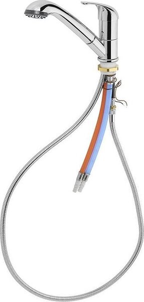 Miscelatore con doccetta estraibile, in Vetroceramica, cromato, Ø33 mm