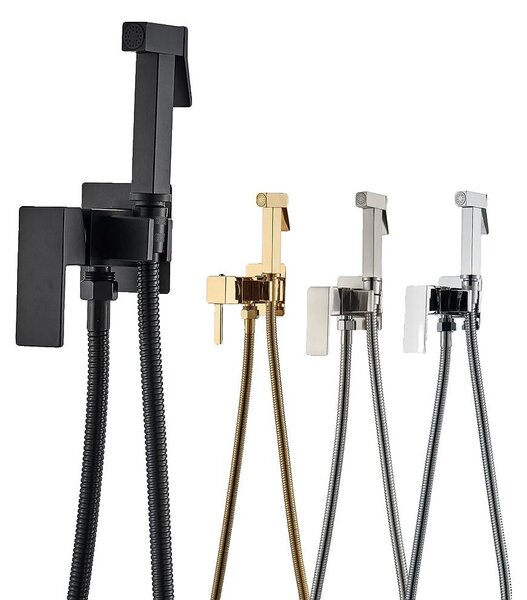 Rubinetto per bidet, realizzato in ottone massiccio resistente, con regolazione dell'acqua calda e fredda, finitura nero opaco