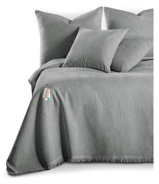 Copriletto grigio in ciniglia 220x240 cm Talo – Filumi