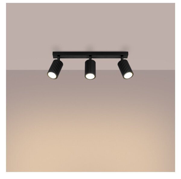 Faretto nero 6,5x45 cm Gleam – Sollux