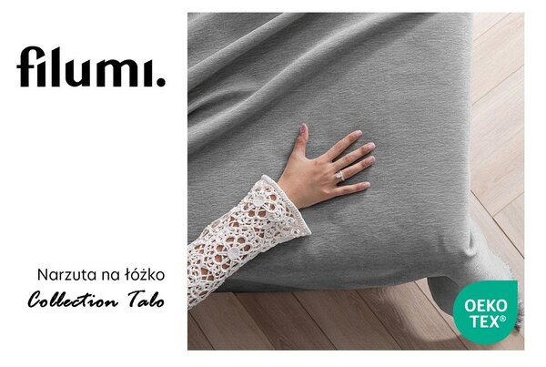 Copriletto grigio in ciniglia 220x240 cm Talo – Filumi