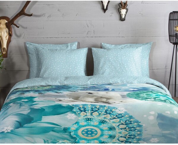 Biancheria da letto blu in flanella per letto singolo 140x200 cm Seppo – HIP