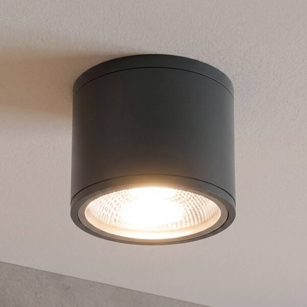 ORION Spot LED da soffitto Sputnik IP65 Ø 14,5 cm nero, Nero, Bagno, Alluminio, Moderno, Plafoniere LED