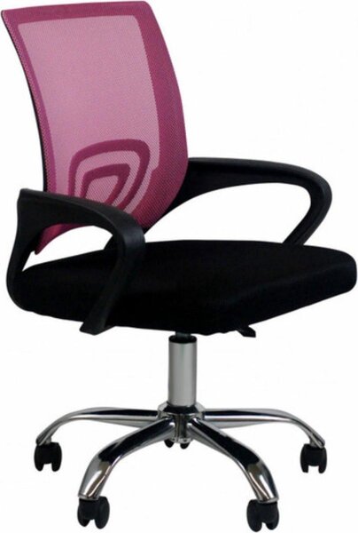Sedia da ufficio ergonomica Bolt Edge Deluxe – Nero/Rosa – Su rotelle – Ergonomica – Regolabile in altezza – Con braccioli