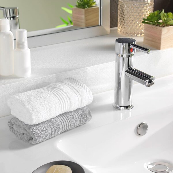 Asciugamano tipo terry bianco in cotone 30x50 cm Tendresse – douceur d'intérieur