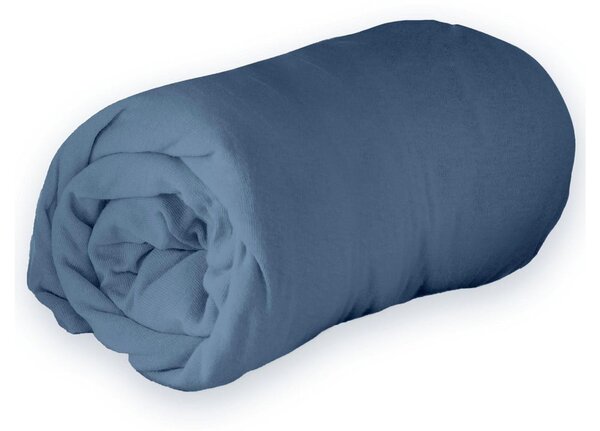 Lenzuolo con angoli blu scuro in jersey 90x190 cm Jersy – douceur d'intérieur